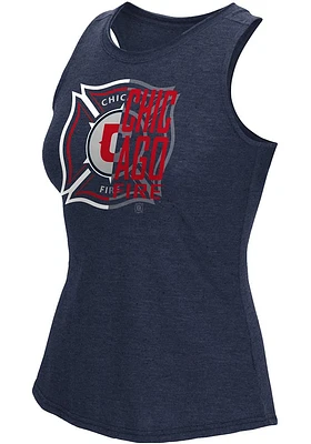 Adidas Chicago Fire Womens Navy Blue Logo Split Tank Top