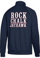 Adidas Kansas Jayhawks Mens Navy Blue 3 Stripe Track Jacket