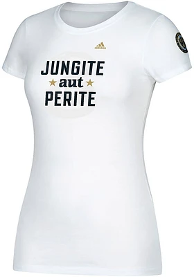 Adidas Philadelphia Union Womens White Jersey Hook Short Sleeve T-Shirt