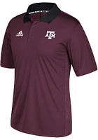 Adidas Texas A&M Aggies Mens Maroon Sideline Coaches Short Sleeve Polo