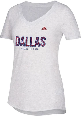 Adidas FC Dallas Womens White Over Inked Short Sleeve T-Shirt
