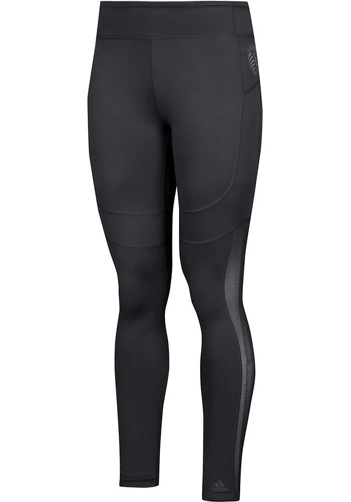 Adidas Sporting Kansas City Womens Black Glossed Over Pants