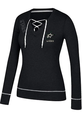 Adidas Dallas Stars Womens Black CCM Well Matched LS Tee
