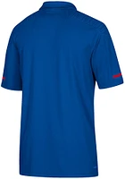 Adidas Kansas Jayhawks Mens Blue Coaches Short Sleeve Polo
