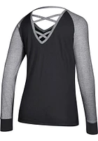 Adidas Chicago Blackhawks Womens Black Criss Cross LS Tee