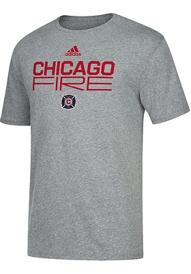 Adidas Chicago Fire Grey Locker Stacked Short Sleeve Fashion T Shirt