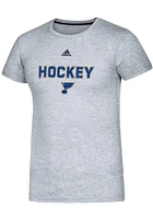 Adidas St Louis Blues Grey Coordinator Short Sleeve T Shirt