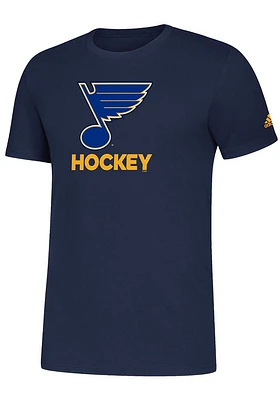 Adidas St Louis Blues Navy Blue Hockey Club Short Sleeve T Shirt