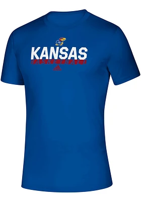Adidas Kansas Jayhawks Blue On Court Short Sleeve T Shirt