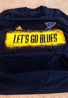 Adidas St Louis Blues Navy Blue Spray It On Short Sleeve T Shirt