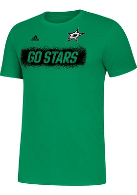 Adidas Dallas Stars Kelly Green Spray It On Short Sleeve T Shirt
