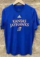 Adidas Kansas Jayhawks Blue Locker Room Wordmark Creator Short Sleeve T Shirt