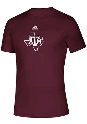 Adidas Texas A&M Aggies Maroon Locker Room Logo Creator Short Sleeve T Shirt