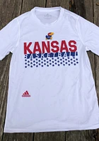 Adidas Kansas Jayhawks White Basketball Salute To Service Short Sleeve T Shirt