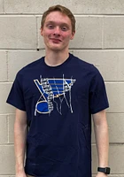 Adidas St Louis Blues Blue Ripped Logo Short Sleeve T Shirt