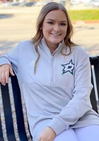 Adidas Dallas Stars Mens Grey Left Wing Long Sleeve Qtr Zip Pullover