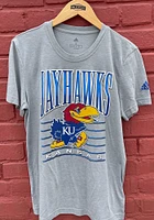 Adidas Kansas Jayhawks Grey Highend Deadstock Blended Short Sleeve Fashion T Shirt