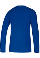 Adidas Kansas Jayhawks Blue Logo Amplifier Long Sleeve T Shirt