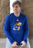 Adidas Kansas Jayhawks Blue Logo Amplifier Long Sleeve T Shirt