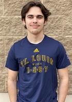 Adidas St Louis Blues Navy Blue Arch Short Sleeve T Shirt