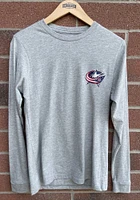 Adidas Columbus Blue Jackets Grey History Long Sleeve T Shirt