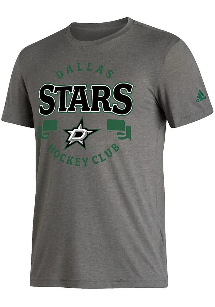 Adidas Dallas Stars Grey Middle Ribbon Short Sleeve Fashion T Shirt