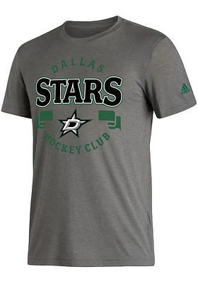 Adidas Dallas Stars Grey Middle Ribbon Short Sleeve Fashion T Shirt