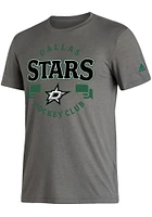 Adidas Dallas Stars Grey Middle Ribbon Short Sleeve Fashion T Shirt
