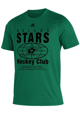 Adidas Dallas Stars Kelly Green Around the World Short Sleeve T Shirt