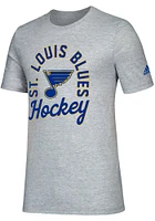 Adidas St Louis Blues Grey Rink Arch Short Sleeve T Shirt
