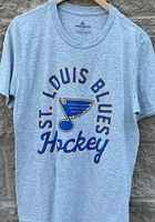Adidas St Louis Blues Grey Rink Arch Short Sleeve T Shirt