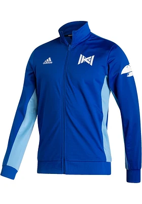 Adidas Kansas Jayhawks Mens Blue Sideline Reverse Retro Long Sleeve Qtr Zip Pullover