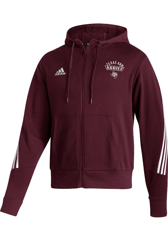 Adidas Texas A&M Aggies Mens Maroon Fashion Long Sleeve Full Zip Jacket