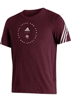 Adidas Texas A&M Aggies Maroon Three Stripe Short Sleeve Fashion T Shirt