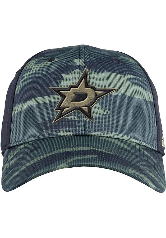 Adidas Dallas Stars Mens Green Salute to Service Structured Flex Hat