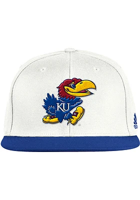 Adidas Kansas Jayhawks Mens White 2T On-Field Baseball Fitted Hat