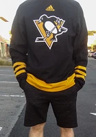 Adidas Pittsburgh Penguins Mens Black Sweater Crew Long Sleeve Fashion Sweatshirt