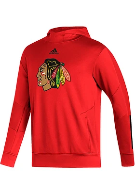 Adidas Chicago Blackhawks Mens Red Training Pullover Hood