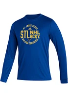 Adidas St Louis Blues Blue Rounded Long Sleeve T-Shirt