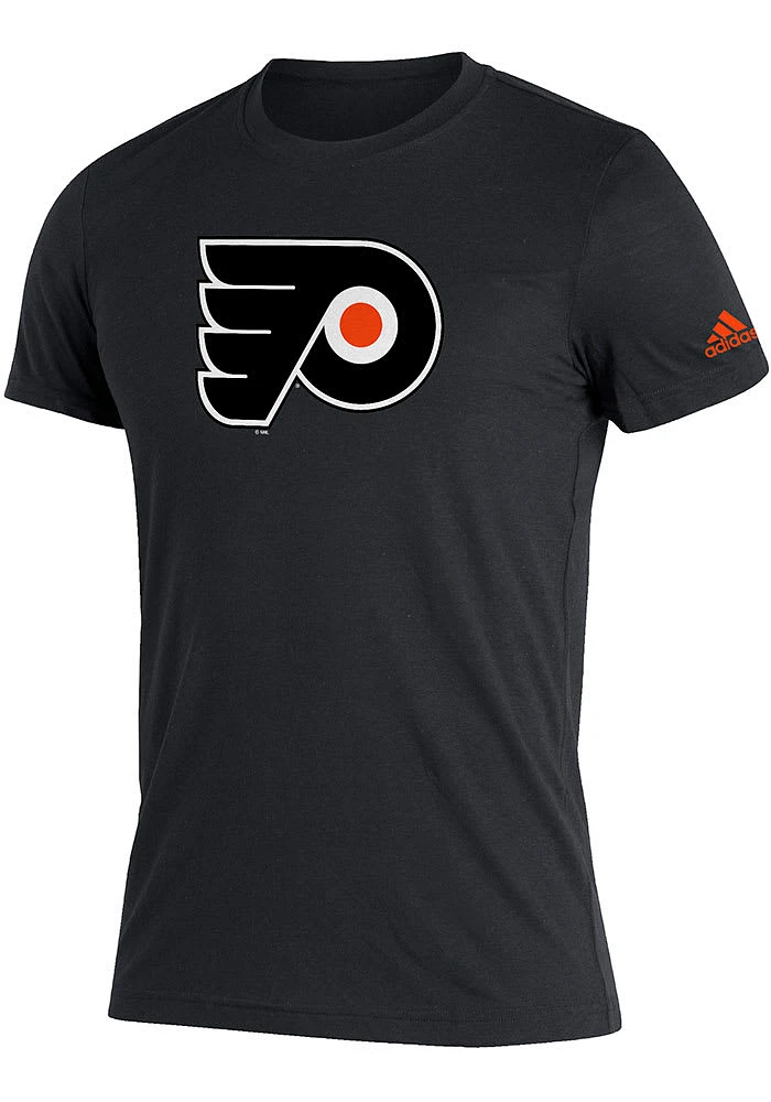 Adidas Philadelphia Flyers Black Primary Logo Short Sleeve T Shirt