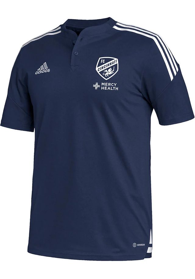 Adidas FC Cincinnati Mens Blue CONDIVO22 Polo Short Sleeve