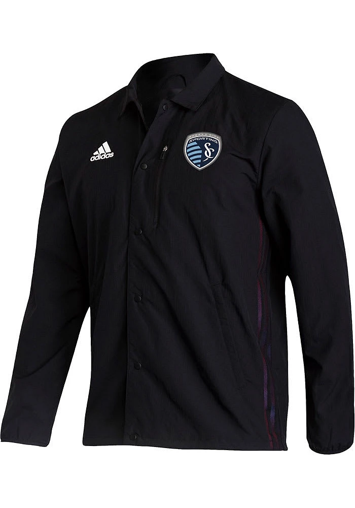 Adidas Sporting Kansas City Mens Black Anthem Jacket 2022 Light Weight