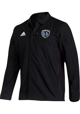 Adidas Sporting Kansas City Mens Black Anthem Jacket 2022 Light Weight