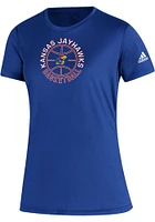 Adidas Kansas Jayhawks Blue Basketball Creator Design Short Sleeve T Shirt