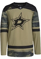Adidas  Dallas Stars Mens Olive Salute To Service Authentic Hockey Jersey