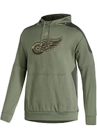 Adidas Detroit Red Wings Mens Olive Salute To Service Hood