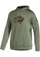 Adidas Columbus Blue Jackets Mens Olive Salute To Service Hood