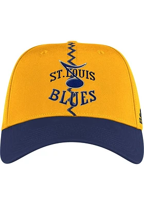 Adidas St Louis Blues Mens Yellow 2022 Reverse Retro Stretch Flex Hat