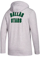 Adidas Dallas Stars Mens Grey Fleece Hoodie Logo Long Sleeve