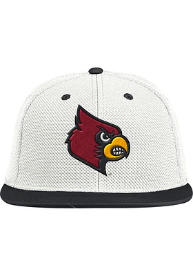 Adidas Louisville Cardinals Mens White Baseball On-Field Iconic Fitted Hat